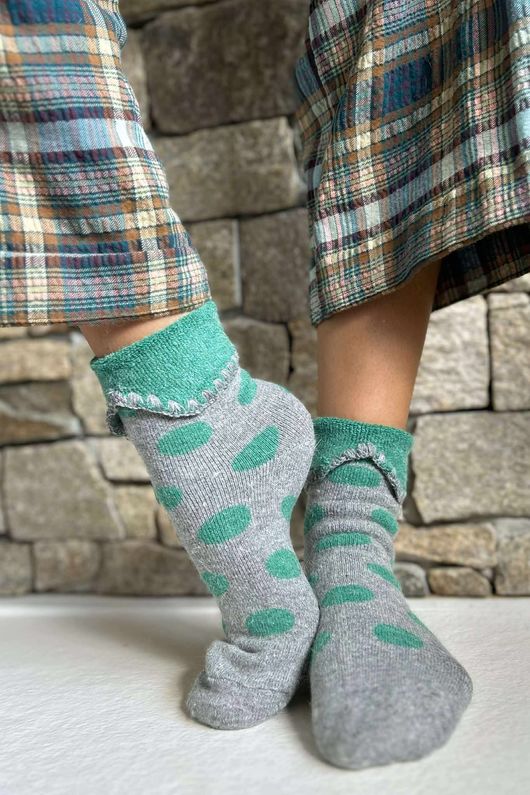 Laundry B Terry & Wool Luxury Socks Dotty Garros Grey